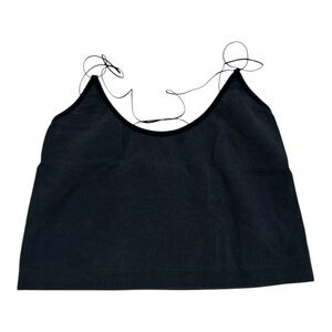 Victoria’s Secret Pink Ribbed Knit Bralette Black Criss Cross Straps Womens XL